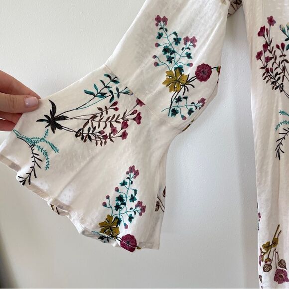 Lush Floral Cold Shoulder Long Sleeve Dress S - Picture 10 of 15